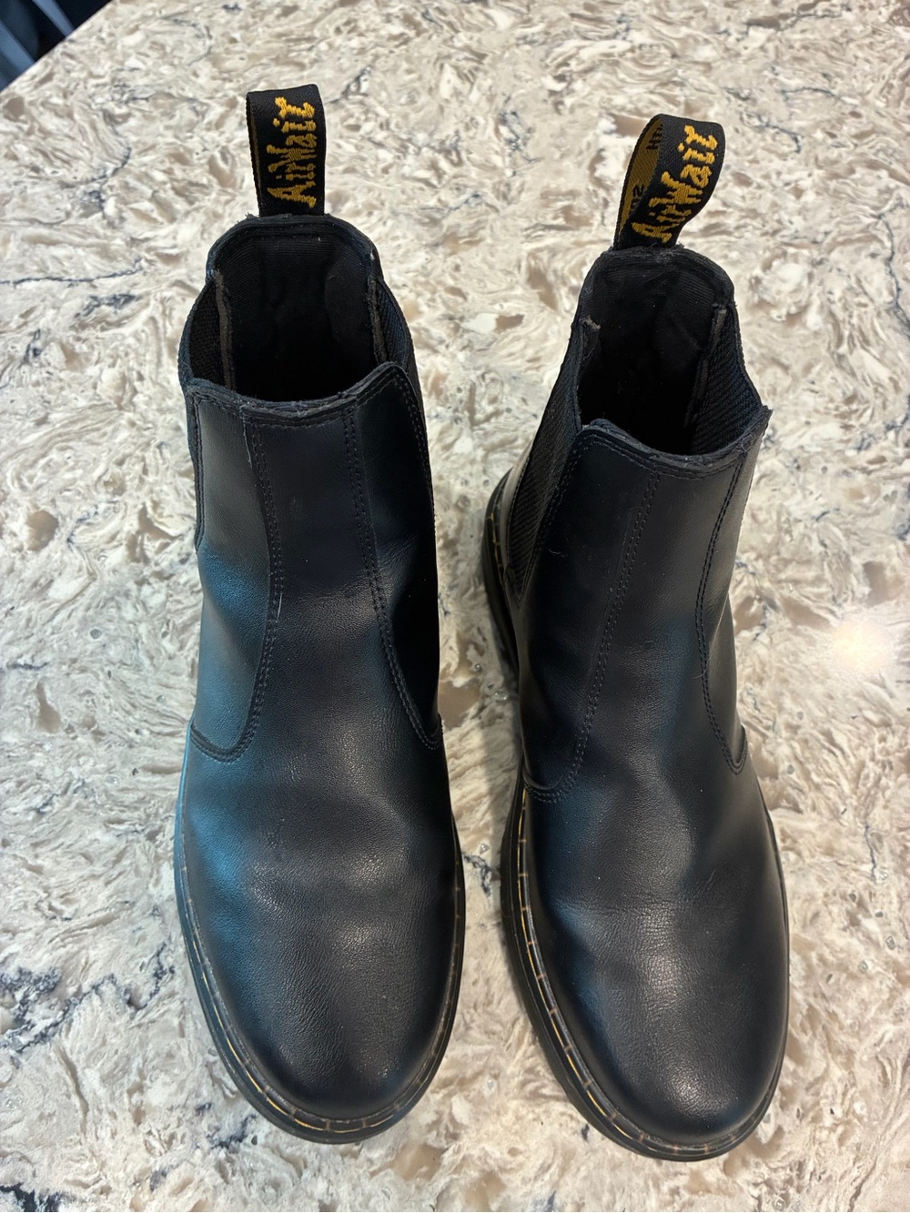 Dr. Martens Men's Black Chukka Boots with Yellow Pull Tabs